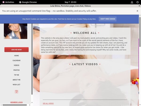 Lolashine.modelcentro.com Payment Page
