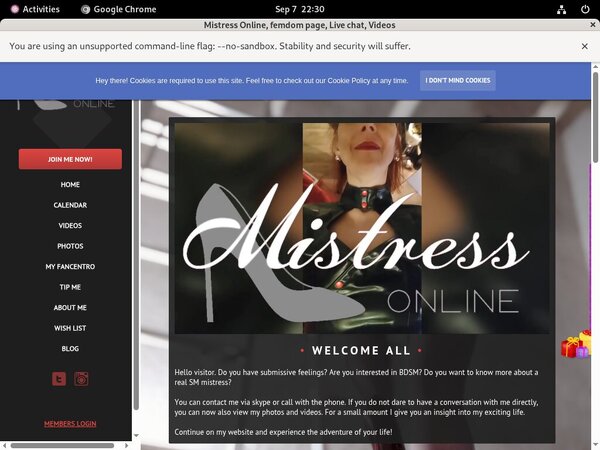 Mistressonline.eu Logon